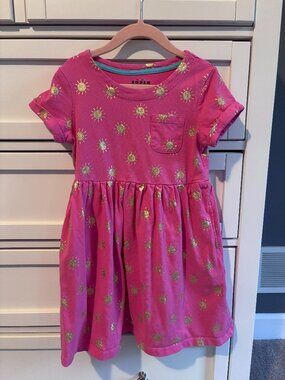 Mini Boden pink dress size 6-7Y